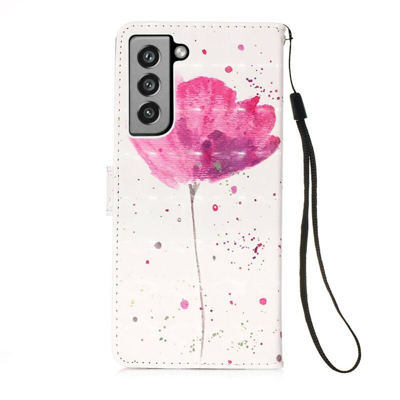 Lederhüllen Samsung Galaxy S21 Fe Handyhülle Mohn Aquarell