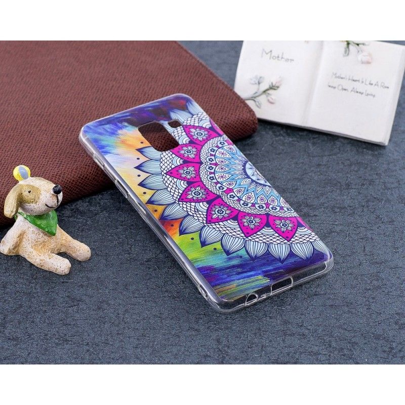 Hülle Samsung Galaxy A8 Fluoreszierendes Farbiges Mandala