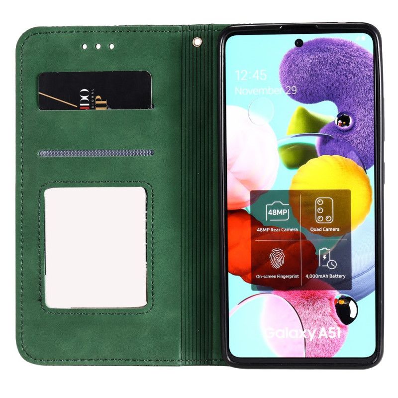 Flip Case Für Samsung Galaxy A51 5G Grün Sternendruck