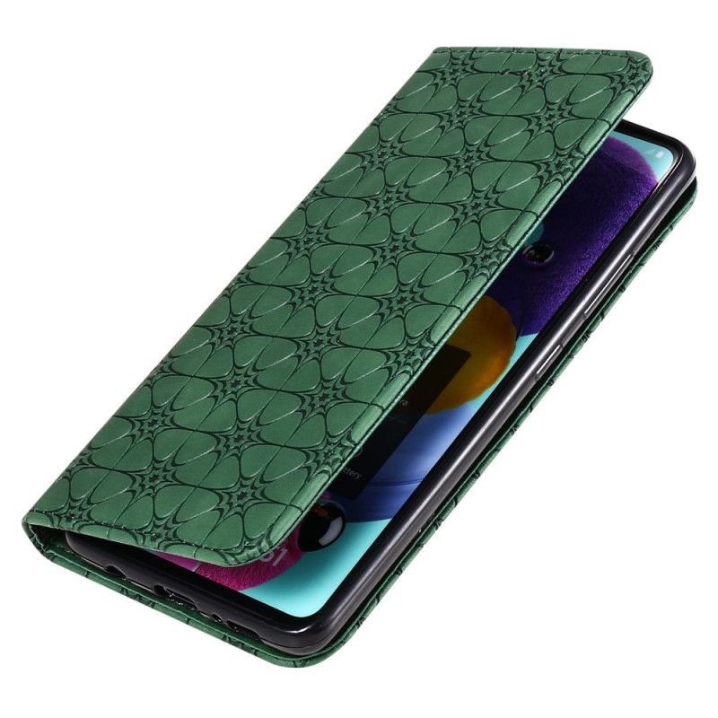 Flip Case Für Samsung Galaxy A51 5G Grün Sternendruck