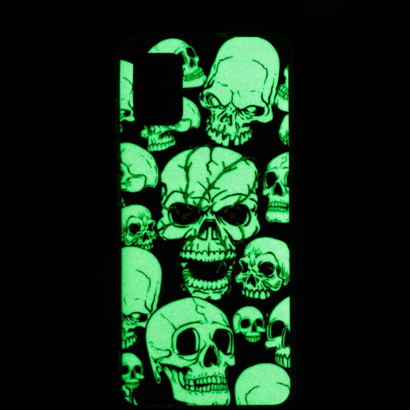 Hülle Samsung Galaxy A51 5G Aufmerksamkeit Fluoreszierende Schädel