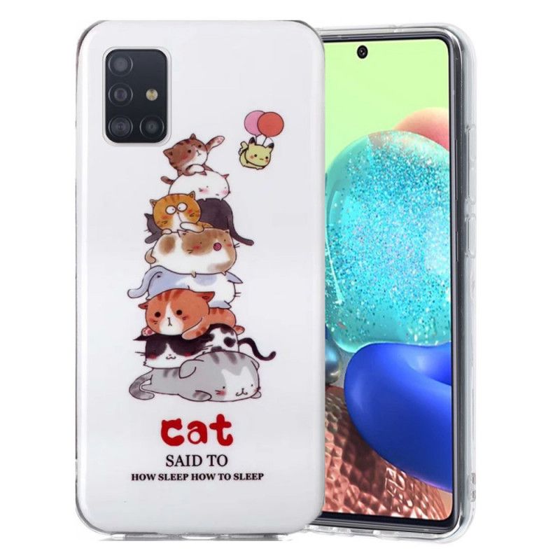 Hülle Samsung Galaxy A51 5G Fluoreszierende Katzen