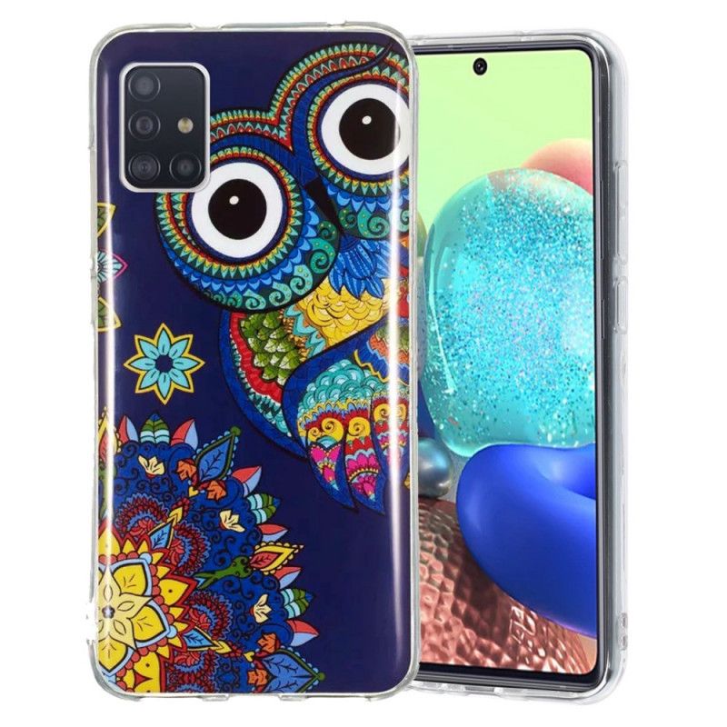 Hülle Samsung Galaxy A51 5G Fluoreszierende Mandala-Eule