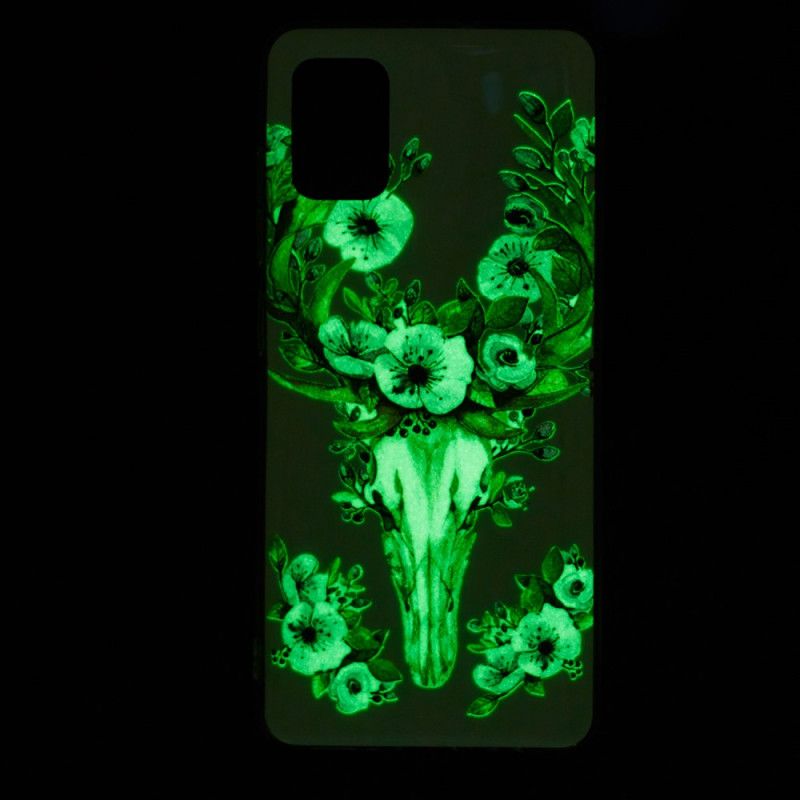 Hülle Samsung Galaxy A51 5G Fluoreszierender Blühender Elch