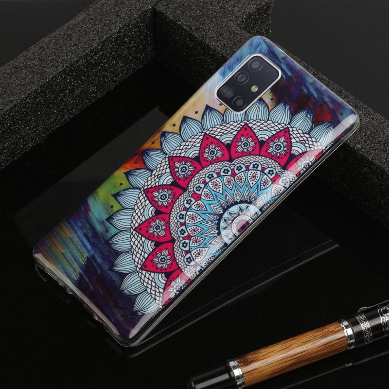 Hülle Samsung Galaxy A51 5G Fluoreszierendes Farbiges Mandala