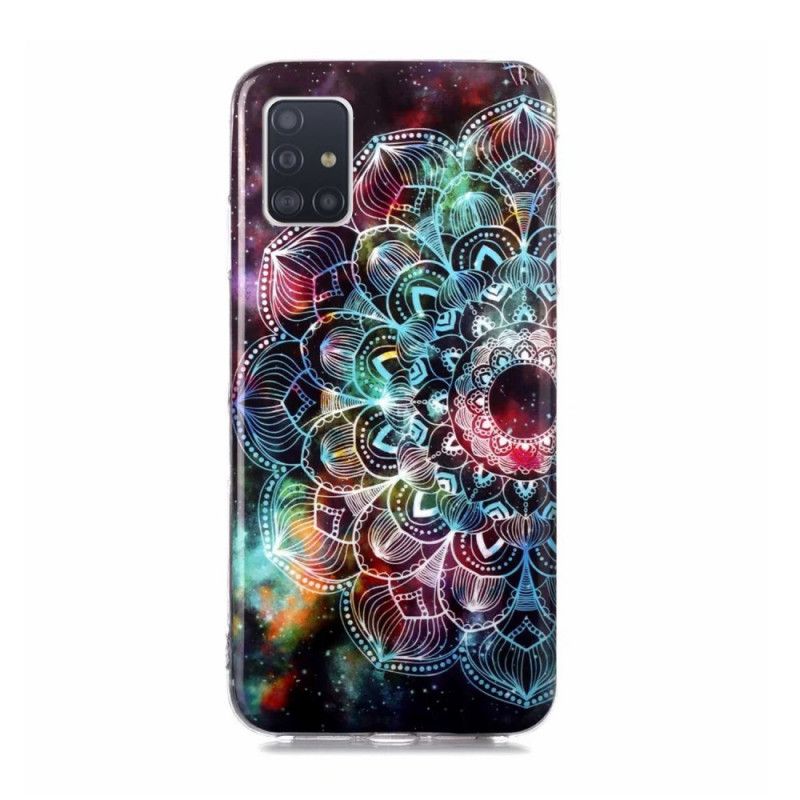 Hülle Samsung Galaxy A51 5G Rot Fluoreszierende Blumenserie