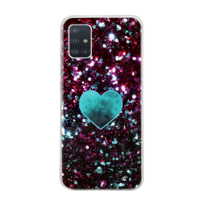 Hülle Samsung Galaxy A51 5G Schwarz Handyhülle Glitzerliebe