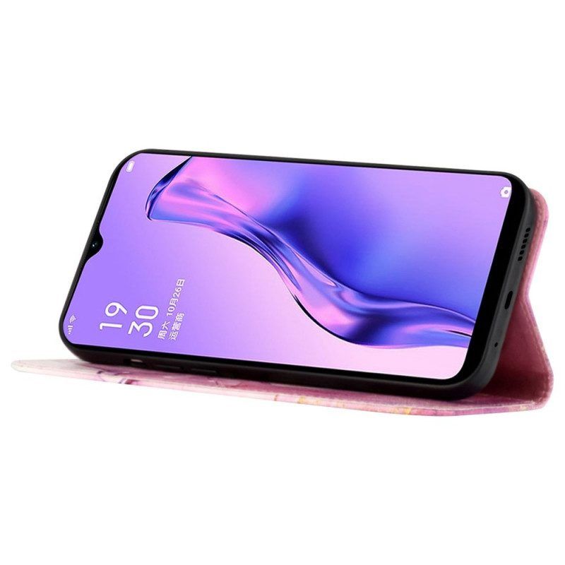 Lederhüllen Für Oppo Reno 7 Mit Kordel Streifenmarmor