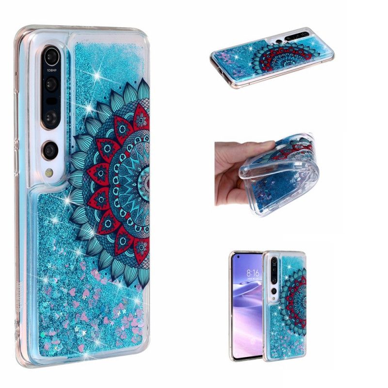 Hülle Xiaomi Mi 10 / 10 Pro Dunkelblau Glitzermandala