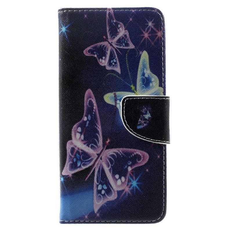 Lederhüllen Samsung Galaxy S8 Plus Lila Schmetterlinge