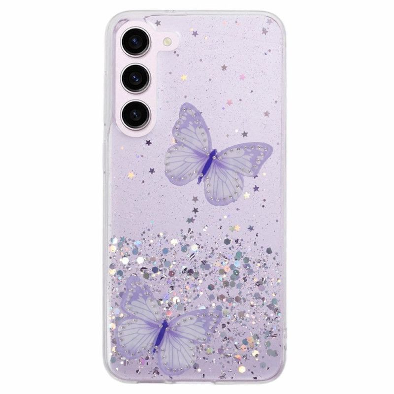 Hülle Samsung Galaxy S24 5g Glitzer-schmetterlinge