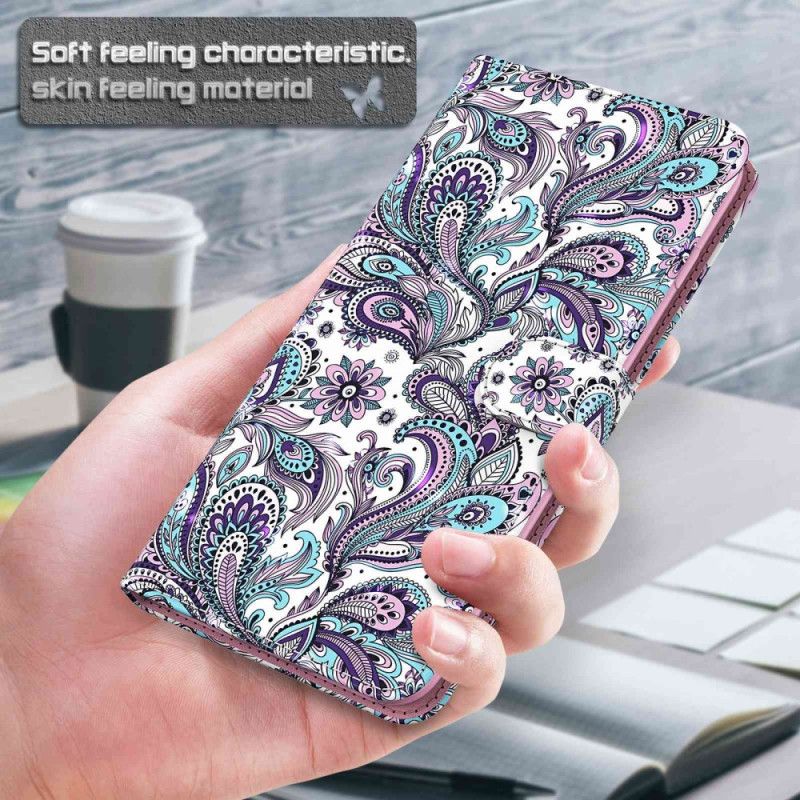 Lederhüllen Samsung Galaxy S24 5g Handyhülle Paisley-muster Mit Riemen