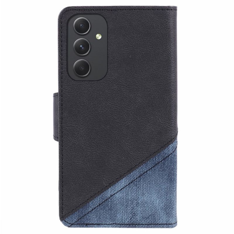 Lederhüllen Samsung Galaxy S24 5g Handyhülle Zweifarbiger Jeans-stil