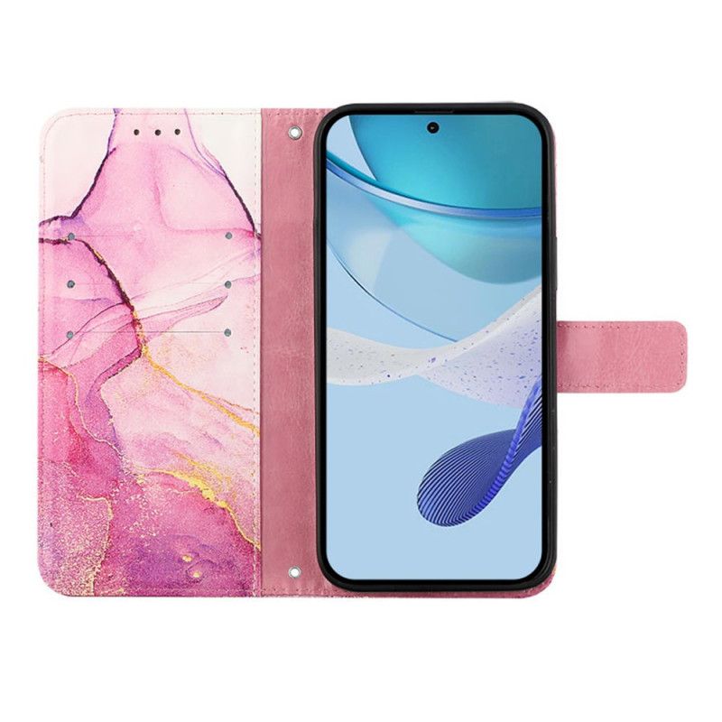 Lederhüllen Samsung Galaxy Z Fold 6 Handyhülle Marmor-schultergurt