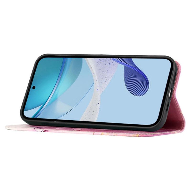 Lederhüllen Samsung Galaxy Z Fold 6 Handyhülle Marmor-schultergurt