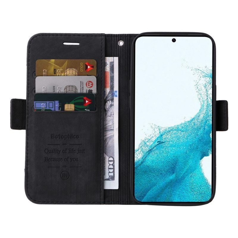 Flip Case Für Samsung Galaxy S23 5G Betopnice Kartenhalter Vorne