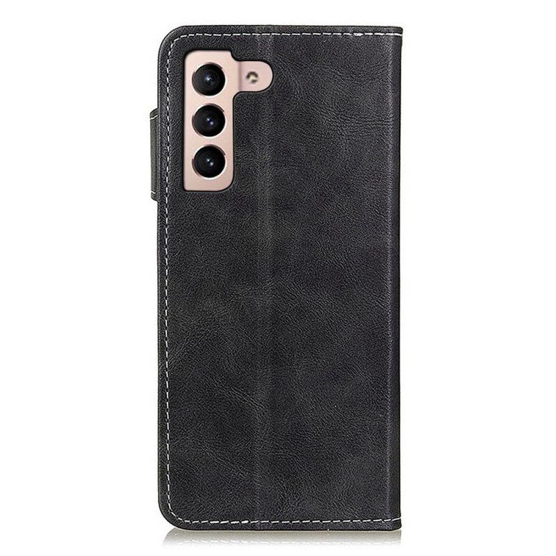 Flip Case Für Samsung Galaxy S23 5G Künstlerischer Knopf