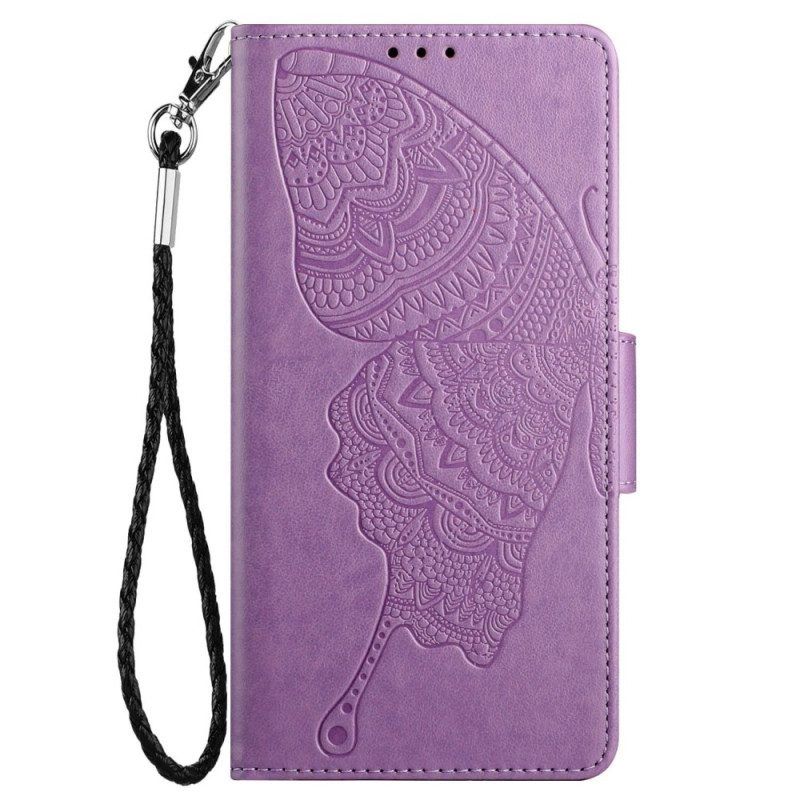 Flip Case Für Samsung Galaxy S23 5G Zweifarbiger Barock-schmetterling