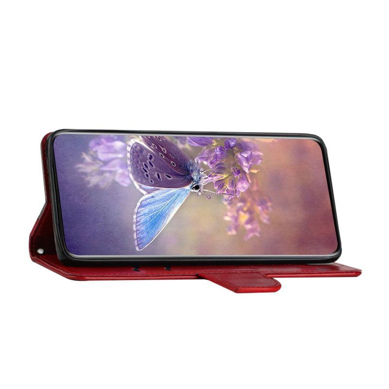 Flip Case Für Samsung Galaxy S23 5G Zweifarbiger Barock-schmetterling