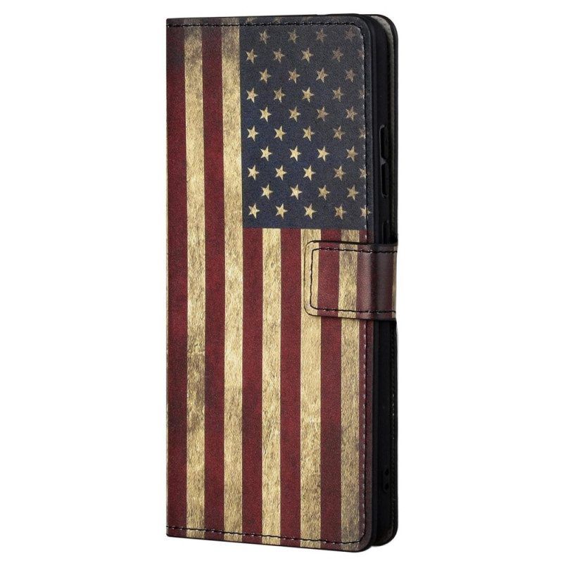 Lederhüllen Für Samsung Galaxy S23 5G Vintage Amerikanische Flagge