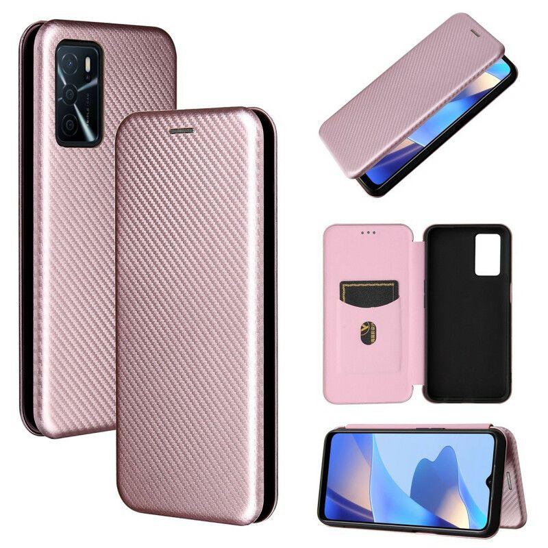 Flip Case Oppo A16 / A16s Farbiges Carbon-silikon