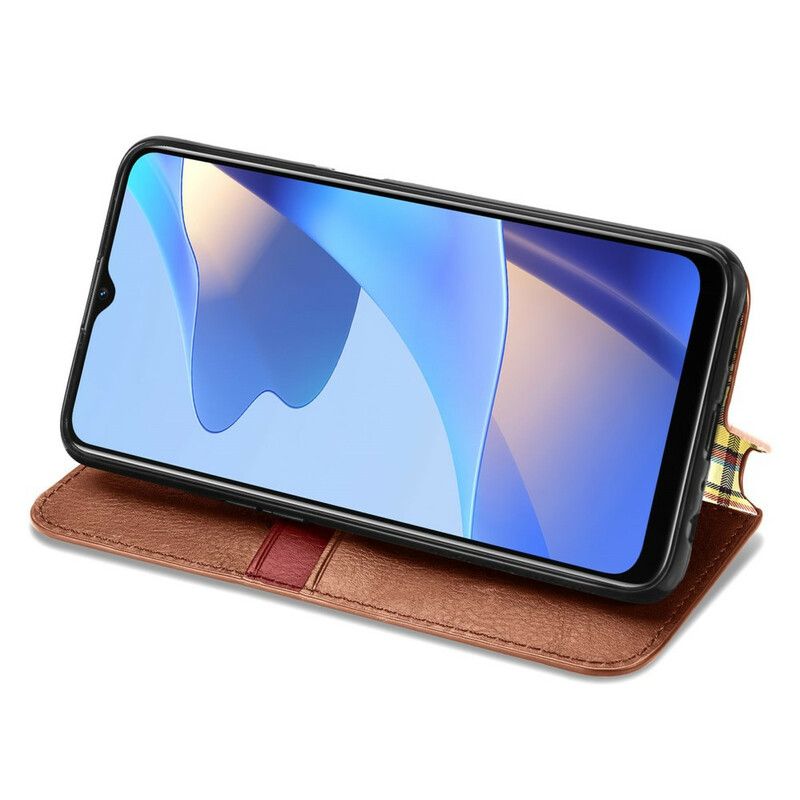 Flip Case Oppo A16 / A16s Rautenstruktur In Lederoptik