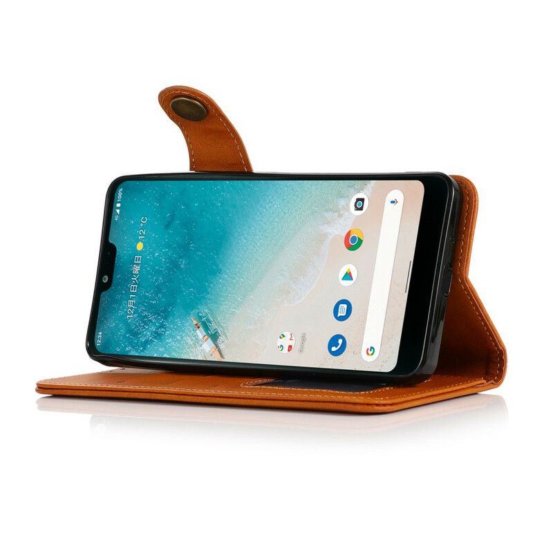 Lederhüllen Oppo A16 / A16s Kunstlederknopf Khazneh