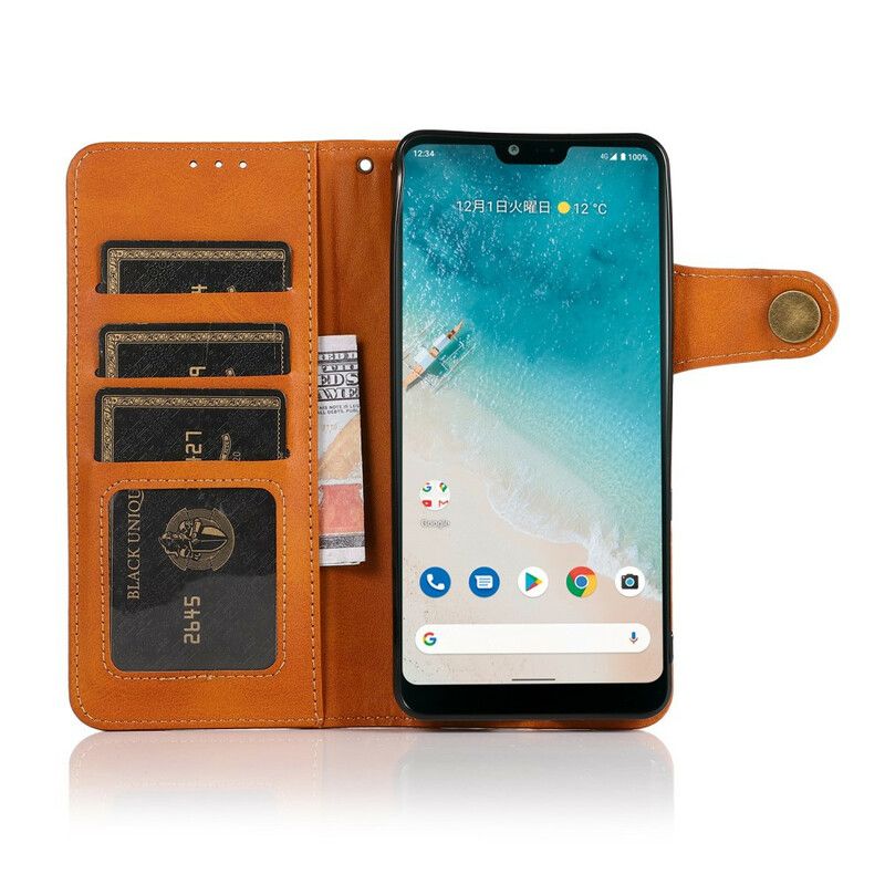 Lederhüllen Oppo A16 / A16s Kunstlederknopf Khazneh