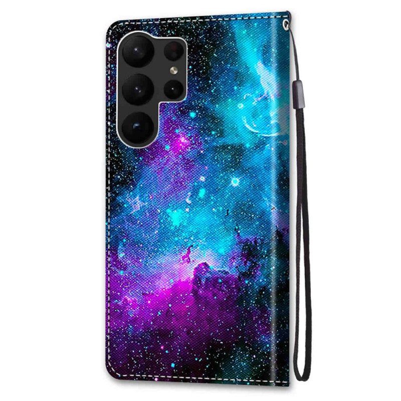 Flip Case Für Samsung Galaxy S23 Ultra 5G Kosmischer Himmel