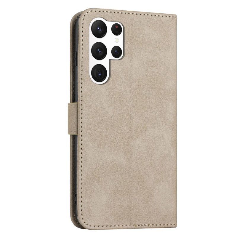 Flip Case Für Samsung Galaxy S23 Ultra 5G Mit Kordel Vintage-riemchen