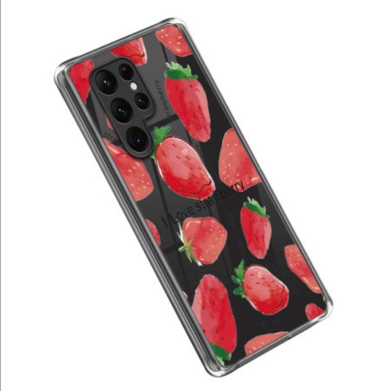 Hülle Für Samsung Galaxy S23 Ultra 5G Erdbeeren