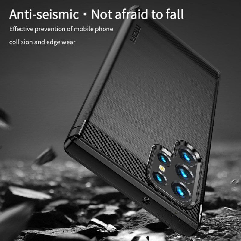 Hülle Für Samsung Galaxy S23 Ultra 5G Mofi Gebürstete Kohlefaser