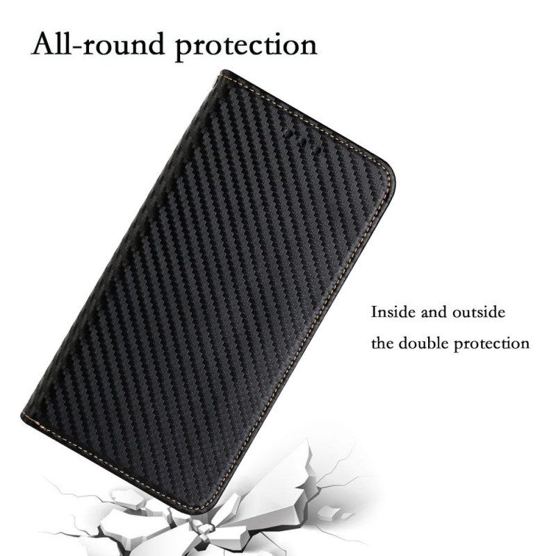 Schutzhülle Für Samsung Galaxy S23 Ultra 5G Mit Kordel Flip Case Riemchen-carbonfaser-stil