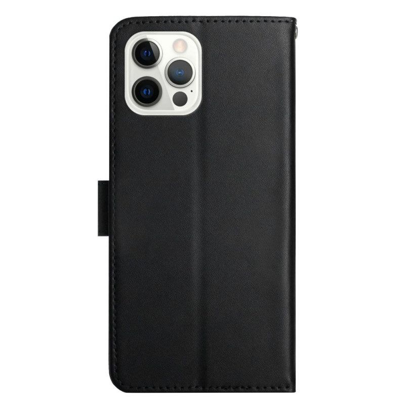 Flip Case Für iPhone 14 Pro Max Echtes Nappaleder