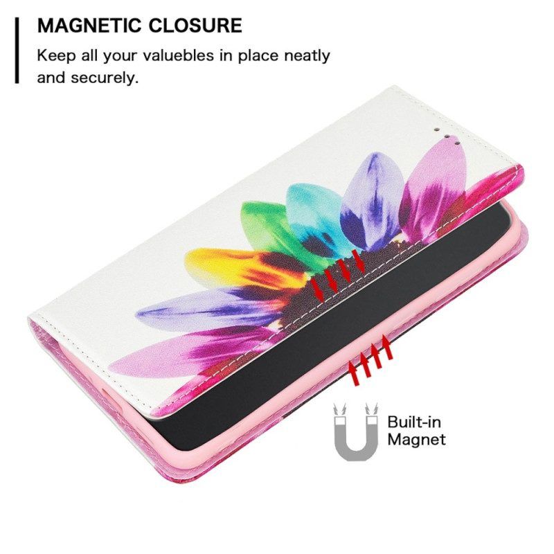 Schutzhülle Für iPhone 14 Pro Max Flip Case Aquarellblume