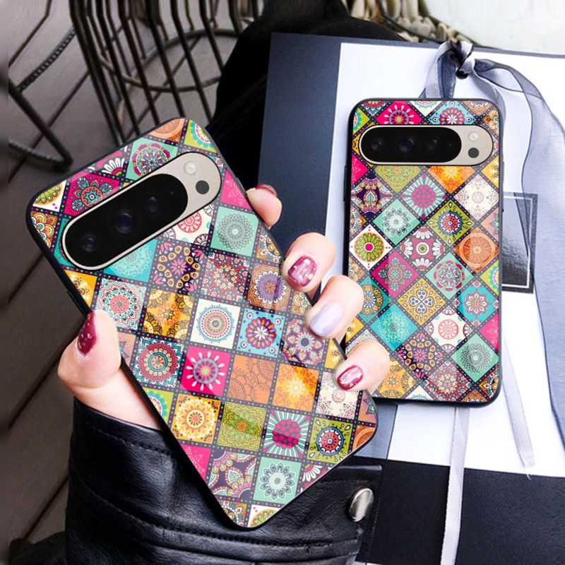 Hülle Für Google Pixel 9 Pro Patchwork-stütze Und Riemen