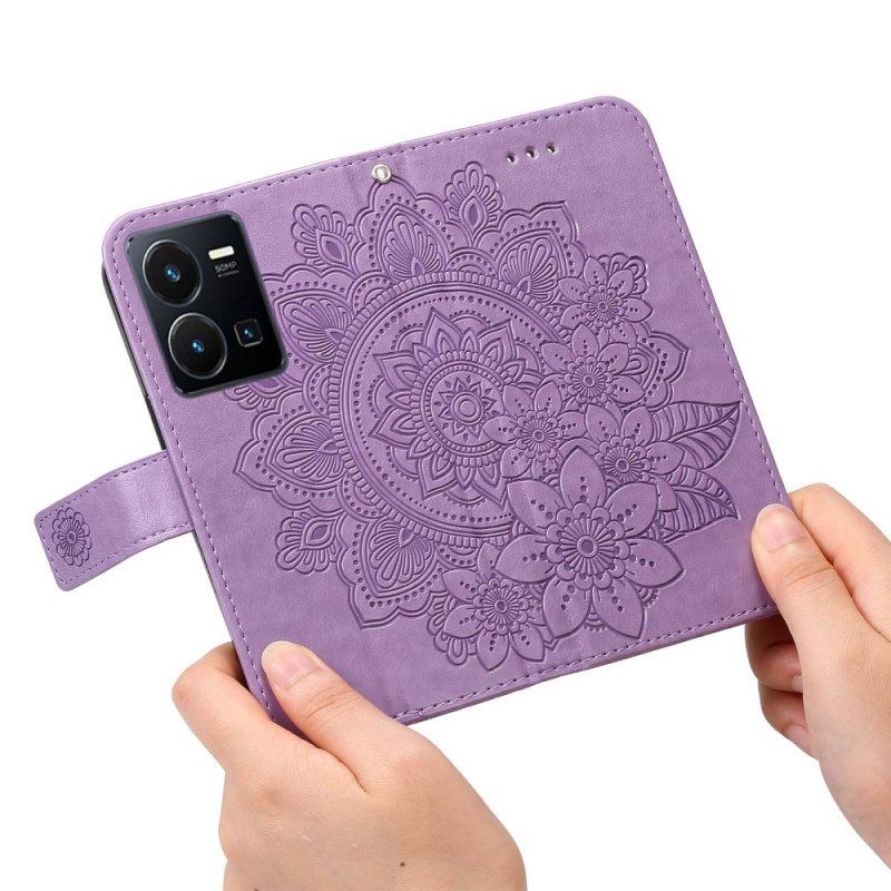 Flip Case Für Vivo Y35 Mit Kordel Riemchen-mandala