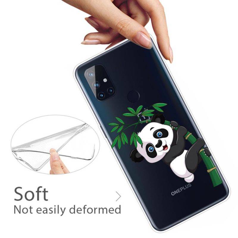 Hülle OnePlus Nord N10 Transparenter Panda Auf Bambus