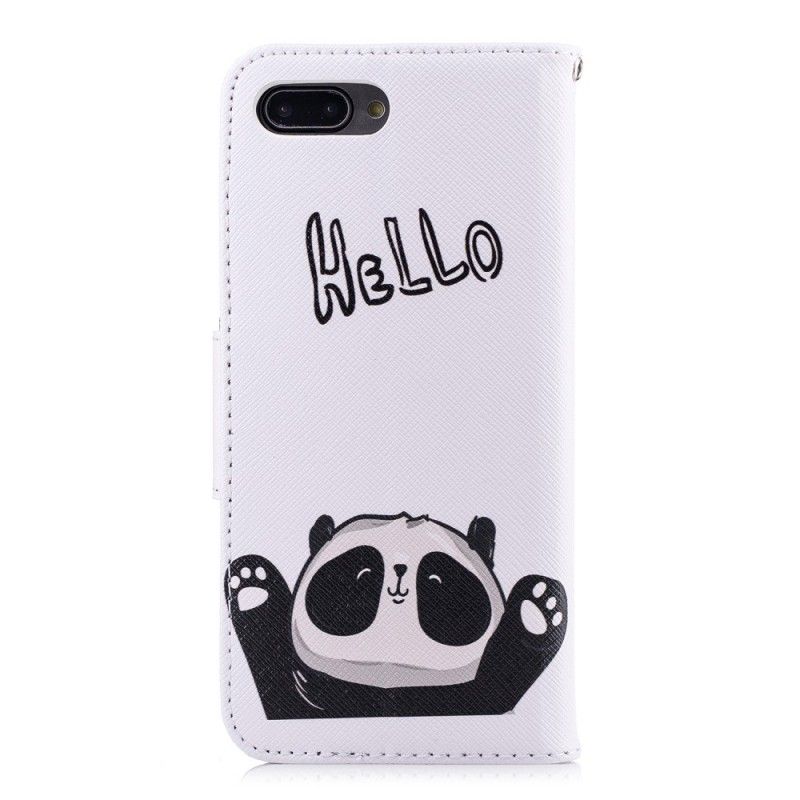 Lederhüllen Honor 10 Panda Drucken Hallo