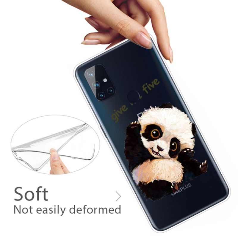 Hülle OnePlus Nord N100 Handyhülle Transparenter Panda. Gib Mir Fünf