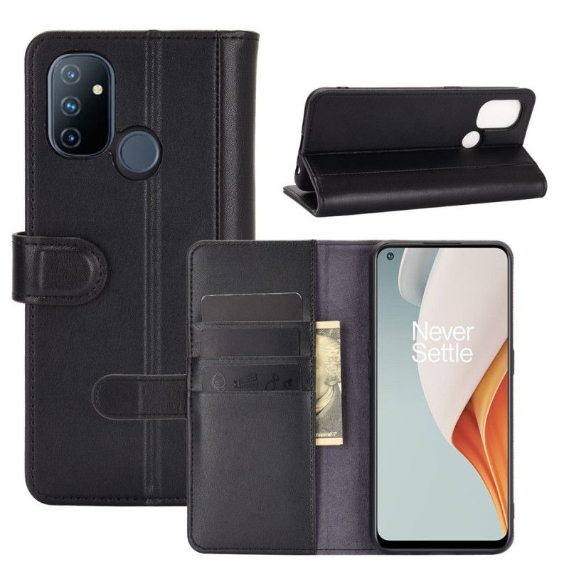 Lederhüllen OnePlus Nord N100 Schwarz Echtes Leder