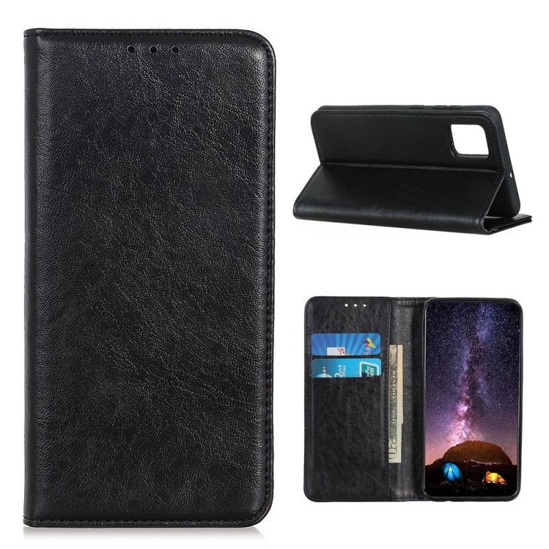 Flip Case Samsung Galaxy S20 FE Schwarz Geteilter Lederstil