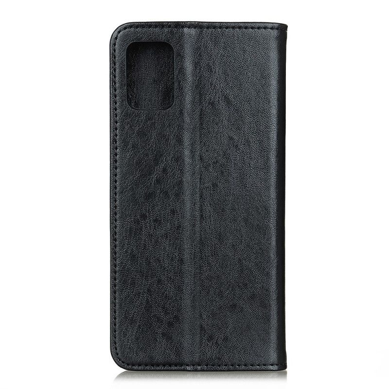 Flip Case Samsung Galaxy S20 FE Schwarz Geteilter Lederstil