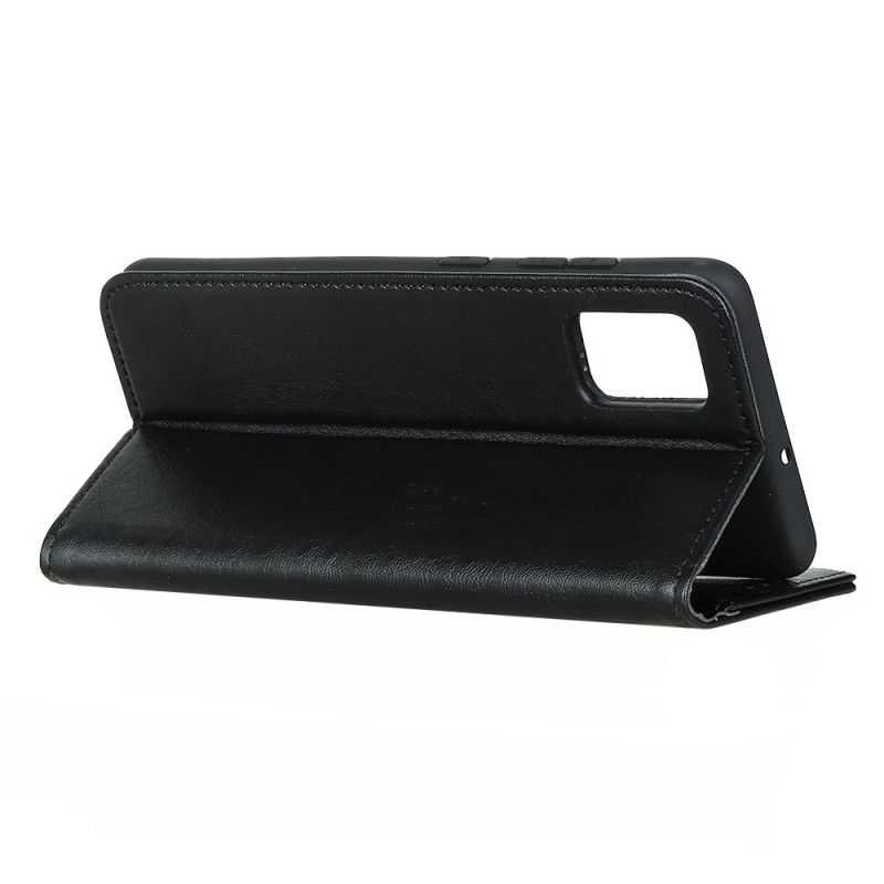 Flip Case Samsung Galaxy S20 FE Schwarz Geteilter Lederstil