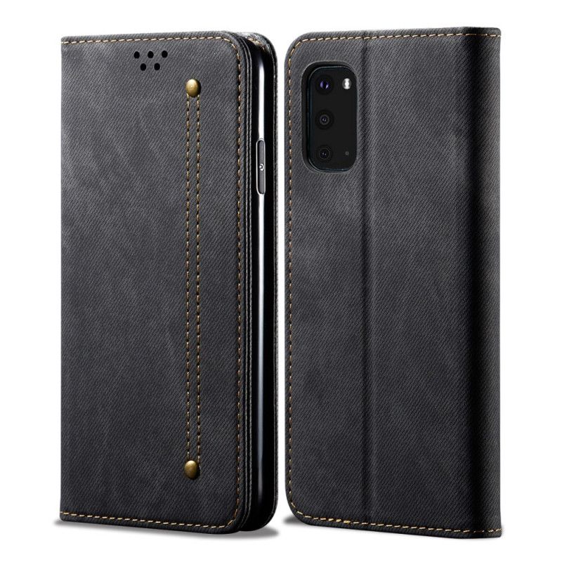 Flip Case Samsung Galaxy S20 FE Schwarz Jeansstoff