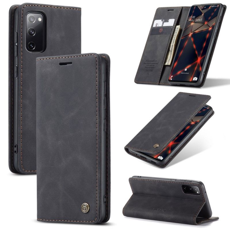 Flip Case Samsung Galaxy S20 FE Schwarz Ledertasche