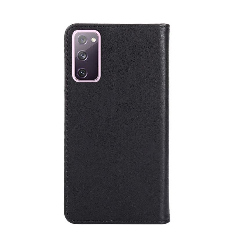 Flip Case Samsung Galaxy S20 FE Schwarz Nietlederstil