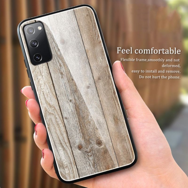 Hülle Samsung Galaxy S20 FE Schwarz Handyhülle Designglas Aus Gehärtetem Holz