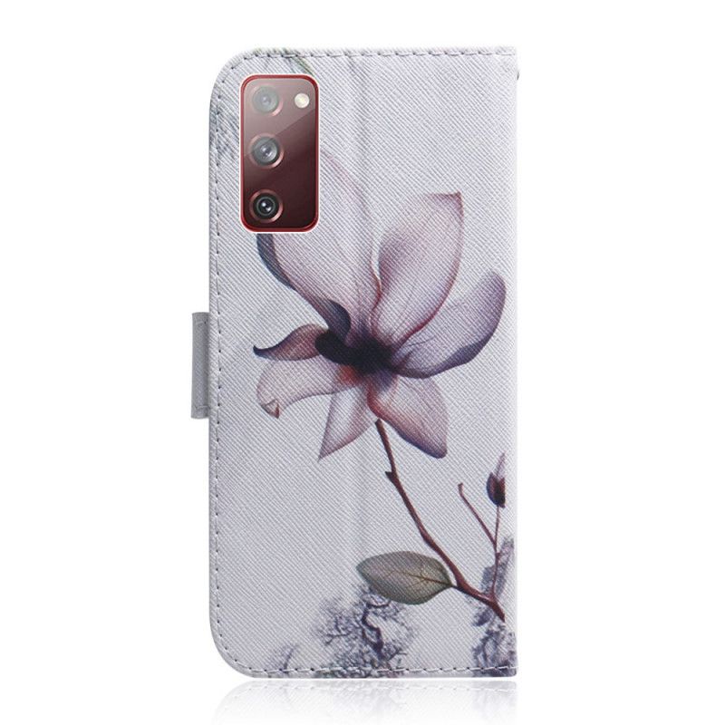 Lederhüllen Für Samsung Galaxy S20 FE Alte Rosenblüte