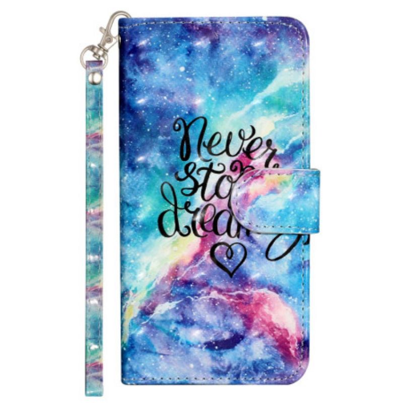 Lederhüllen Oppo A98 5g Never Stop Dreaming With Strap